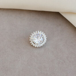 DIJE DE PLATA TIPO GIRASOL MICROPAVE C/CUBIC EN MEDIO 8MM