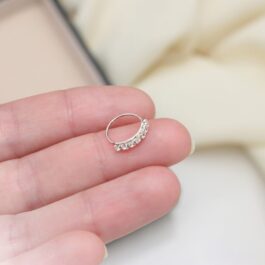 ARGOLLA DE PLATA C/ 7 STRASS 1CM XUNIDAD PIERCING