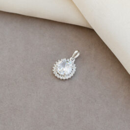 DIJE DE PLATA TIPO GIRASOL MICROPAVE C/CUBIC EN MEDIO 8MM