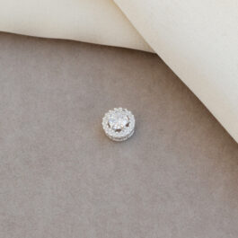 DIJE DE PLATA PASANTE MICROPAVE CIRCULO C/CUBIC EN MEDIO
