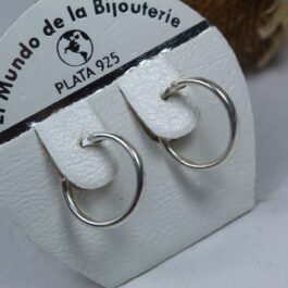 ARGOLLA DE ACERO PLATA CUBANO MEDIANA 1.5