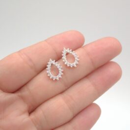 ARO DE PLATA 925 GOTA CALADA C/ZIRCON GRANDE