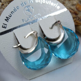 ARO DE PLATA ARGOLLA C/ PIEDRA CRISTAL