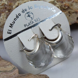 ARO DE PLATA ARGOLLA C/ PIEDRA CRISTAL