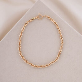 PULSERA DE ACERO DORADO TURBILLON ABIERTA 3.0MM DE 21CM