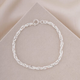 PULSERA DE ACERO BLANCO TURBILLON ABIERTA 3.0MM DE 21CM