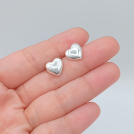 ARO DE ACERO BLANCO CORAZON INFLADO 10MM