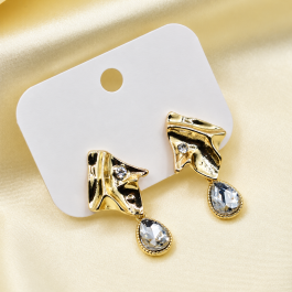 ARO COLGANTE DORADO CHAPON ROMBO C/ GOTA C/ STRASS