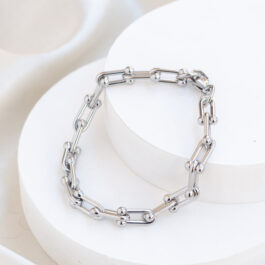 PULSERA ACERO TIPO FORCE CON BOLITAS ONDA MOTOQUERA