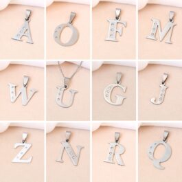 INICIALES DE ACERO C/ STRASS DE UN COSTADO LETRAS F, G, J, O, Q