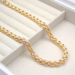 CADENA DE ACERO DORADO ESPIGA 7MM 60CM
