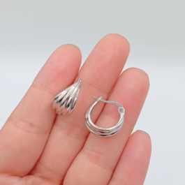 ARGOLLA DE ACERO MEDIANA TIPO CANASTA CON LINEAS