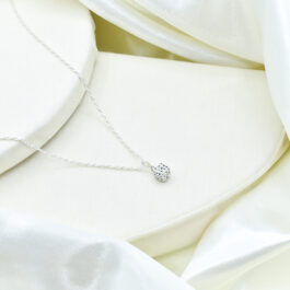 COLLAR PLATA BOLITA DE FUEGO EN CUBITO