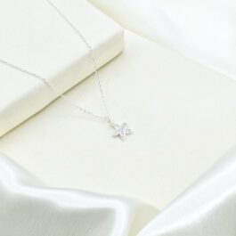 CADENA DE PLATA CON DIJE ITALIANO ESTRELLA DE MAR MICROPAVE
