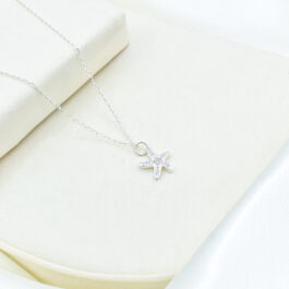 CADENA DE PLATA CON DIJE ITALIANO ESTRELLA DE MAR PLANA