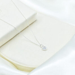 CADENA DE PLATA CON DIJE ITALIANO CORAZON CUBIC GRANDE