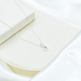 CADENA DE PLATA CON DIJE ITALIANO FORMA GOTA CON CUBIC GRANDE