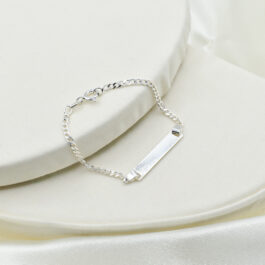 PULSERA DE IDENTIDAD DE PLATA P/GRABAR 14 CM