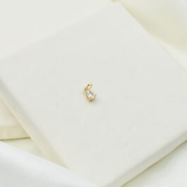 DIJE GOTA CHICA EN CUBIC BLANCO BAÑADO EN ORO 14K