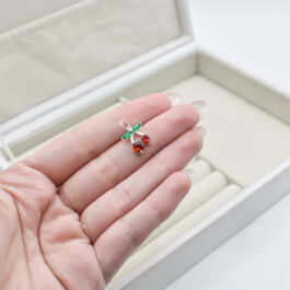 DIJE ITALIANO CEREZA C/ CUBIC COLOR