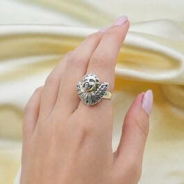 ANILLO DE PLATA INFLADA ÁNGEL MEDIDAS CHICAS