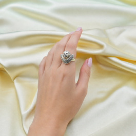ANILLO DE PLATA INFLADA ÁNGEL MEDIDAS CHICAS