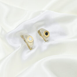 ANILLO DE PLATA Y ORO BULGARI CON ONIX Y NACAR