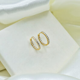 ARGOLLA BAÑADO EN ORO 18K SIN FIN ZIRCON X DENTRO Y X FUERA