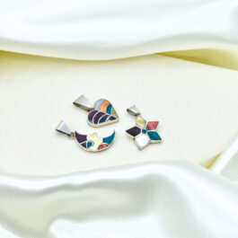 DIJE DE PLATA PIEDRA INCRUS Y NACAR MODELOS IMPORTANTE CHICOS