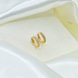 ARGOLLA BAÑADO EN ORO 18K 3 HILERA DE ZIRCON GRANDE