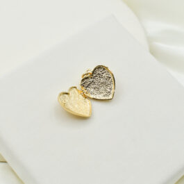 DIJE DE ORO BAÑADO EN 14K CORAZON INFLADO RELICARIO