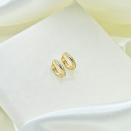 ARGOLLA BAÑADO ORO 18K 1 FILAS DE ZIRCON POR DELANTE MEDIANA