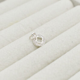 DIJE ITALIANO CIRCULO MICROPAVE C/TREBOL CALADO
