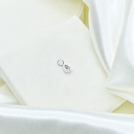 DIJE ITALIANO CUBIC EN FORMA DE GOTA C/MICROBOLITAS