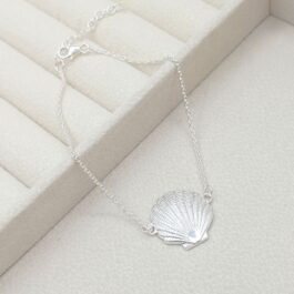 PULSERA DE PLATA 925 UNICA OSTRA GRANDE BLANCA Y ENVEJECIDA