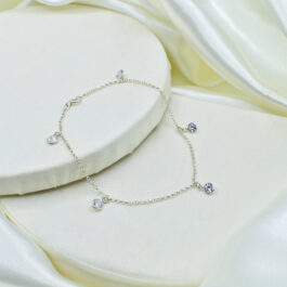 PULSERA DE PLATA 925  5 CUBIC REDONDO C/ALARGUE