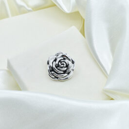 DIJE DE PLATA INFLADA ROSA PASANTE GRANDE