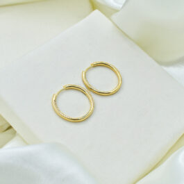 ARGOLLA BAÑADO EN ORO 18K DOBLE HILERA EN ZIRCON PARTIDA 2CM