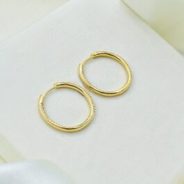ARGOLLA BAÑADO EN ORO 18K DOBLE HILERA EN ZIRCON PARTIDA 2CM