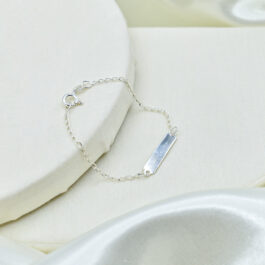 PULSERA DE PLATA IDENTIDAD DE RECTANGULAR MINI