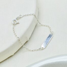 PULSERA DE PLATA IDENTIDAD DE RECTANGULAR MINI