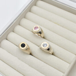 ANILLO DE PLATA Y ORO BULGARI C/CUBIC REDONDO VARIOS COLORES