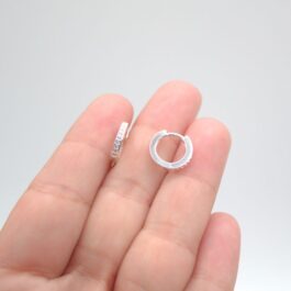 ARGOLLA DE PLATA MICRO PAVE C/10 INCRUSTACIONES ZIRCON  9MM