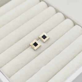 ARO DE PLATA Y ORO DOUBLE ESTILO BVLGARI CUADRADO 9MM