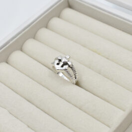 ANILLO DE PLATA INFLADA ANCLA C/SOGA