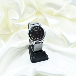 RELOJ DAKOT  METAL TEJIDO UNISEX FONDO NEGRO