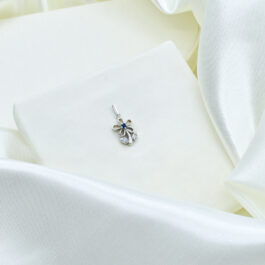 DIJE DE PLATA FLOR C/ 5 PETALOS  C/ CUBIC
